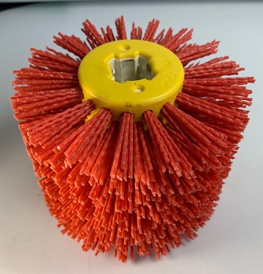 Abrasive Wire Drawing Wheel Drum Burnishing Polishing Brush For Wooden Furniture Floor Polishing 120X100mm 60 Grit